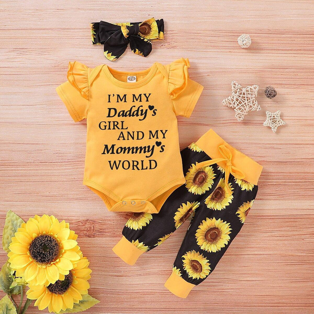 Baby girl sunflower on sale outfits